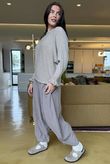 Conrad Batwing Ruffle Cuff Knit Oatmeal